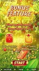Prosperity Fortune Tree · Pengecekan panel kontrol bawah untuk pengaturan putaran dan saldo.